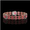 Image 1 : 17.79 ctw Tourmaline & Diamond Bracelet 14K Rose Gold - REF-290G5W