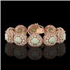 Image 1 : 40.37 ctw Certified Opal & Diamond Victorian Bracelet 14K Rose Gold - REF-1402M4G