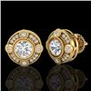 Image 2 : 1.5 ctw VS/SI Diamond Solitaire Art Deco Stud Earrings 18k Yellow Gold - REF-263K6Y