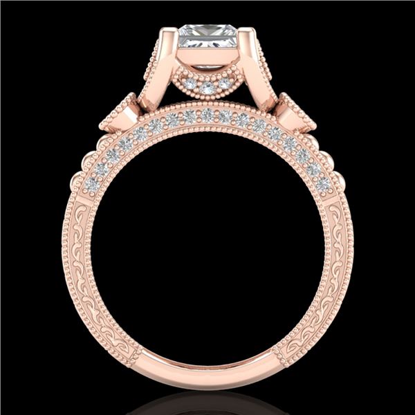 1.75 ctw Princess VS/SI Diamond Art Deco Ring 18k Rose Gold - REF-445H5R