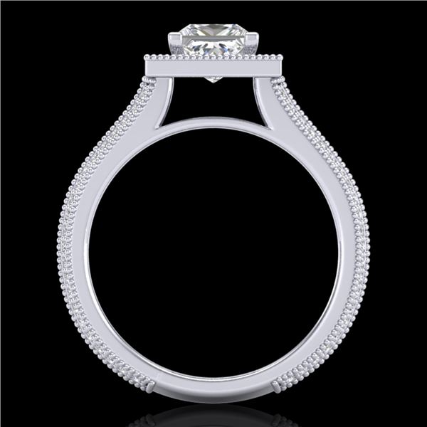 2 ctw Princess VS/SI Diamond Solitaire Micro Pave Ring 18k White Gold - REF-472X8A