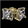 Image 3 : 2.50 ctw VS/SI Quality Princess Diamond Stud Earrings 10k Yellow Gold - REF-601R4K