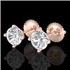 Image 1 : 1.5 ctw VS/SI Diamond Solitaire Art Deco Stud Earrings 18k Rose Gold - REF-208H6R