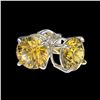 Image 3 : 1.54 ctw Certified Intense Yellow Diamond Stud Earrings 10k White Gold - REF-157G3W