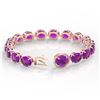 Image 3 : 78 ctw Amethyst & Micro VS/SI Diamond Bracelet 14k Rose Gold - REF-218F2M