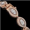 Image 3 : 10.61 ctw Marquise Cut Diamond Micro Pave Bracelet 18K Rose Gold - REF-1459N6F