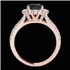 Image 2 : 2.51 ctw Certified VS Black Diamond Solitaire Halo Ring 10k Rose Gold - REF-92W8H