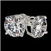 Image 3 : 3.05 ctw Certified Diamond Stud Earrings 10k White Gold - REF-512G3W