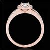 Image 2 : 1.2 ctw Certified Diamond Solitaire Halo Ring 10k Rose Gold - REF-190W9H