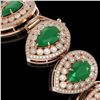 Image 3 : 56.04 ctw Emerald & Diamond Victorian Bracelet 14K Rose Gold - REF-1745X5A