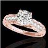 Image 1 : 1.2 ctw Certified Diamond Solitaire Ring 10k Rose Gold - REF-197R8K