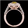 Image 2 : 2.05 ctw Certified SI/I Fancy Intense Yellow Diamond Ring 10k Rose Gold - REF-204M5G