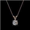 Image 3 : 0.77 ctw Certified Quality Diamond Solitaire Necklace 10k Rose Gold - REF-61N8F