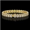 Image 2 : 11.52 ctw Emerald Cut Diamond Micro Pave Bracelet 18K Yellow Gold - REF-1370M9G