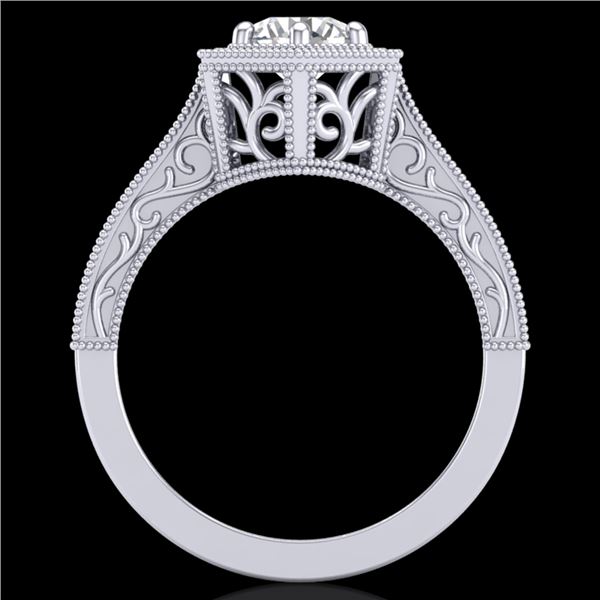 0.77 ctw VS/SI Diamond Art Deco Ring 18k White Gold - REF-172G8W