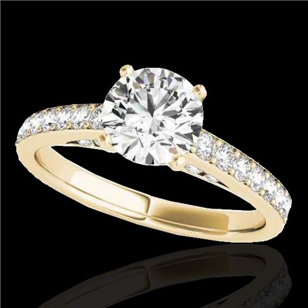 1.5 ctw Certified Diamond Solitaire Ring 10k Yellow Gold - REF-184X3A