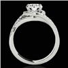 Image 2 : 1.5 ctw Certified Diamond Solitaire Halo Ring 10k White Gold - REF-197Y8X