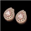 Image 2 : 7.94 ctw Morganite & Diamond Victorian Earrings 14K Rose Gold - REF-339A5N