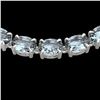 Image 1 : 45 ctw Aquamarine Eternity Designer Necklace 14k White Gold - REF-418H5R