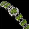 Image 3 : 17.79 ctw Tourmaline & Diamond Bracelet 14K White Gold - REF-283H3R