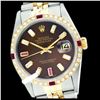 Image 1 : Rolex Men's Two Tone 14K Gold/SS, QuickSet, Diam/Ruby Dial & Diam/Ruby Bezel