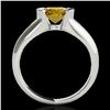 Image 2 : 1 ctw Certified SI/I Fancy Intense Yellow Diamond Ring 10k White Gold - REF-177M3G