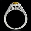 Image 2 : 2.15 ctw Certified SI/I Fancy Intense Yellow Diamond Ring 10k White Gold - REF-252A3N