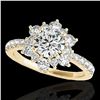 Image 1 : 2.19 ctw Certified Diamond Solitaire Halo Ring 10k Yellow Gold - REF-259Y3X