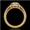 Image 1 : 1 ctw VS/SI Diamond Solitaire Art Deco Ring 18k Yellow Gold - REF-318M3G