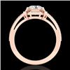 Image 1 : 1 ctw VS/SI Diamond Solitaire Art Deco Ring 18k Rose Gold - REF-318N3F