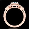 Image 3 : 1.01 ctw Fancy Intense Blue Diamond Art Deco Ring 18k Rose Gold - REF-165H5R