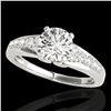 Image 1 : 1.40 ctw Certified Diamond Solitaire Ring 10k White Gold - REF-190W9H