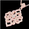 Image 2 : 1.40 ctw Micro Pave VS/SI Diamond Designer Necklace 14k Rose Gold - REF-130F9M