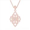 Image 3 : 1.40 ctw Micro Pave VS/SI Diamond Designer Necklace 14k Rose Gold - REF-130F9M