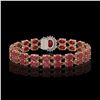 Image 3 : 19.57 ctw Ruby & Diamond Bracelet 14K Rose Gold - REF-263N6F