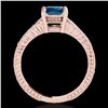 Image 2 : 1.45 ctw SI Certified Blue Diamond Solitaire Antique Ring 10k Rose Gold - REF-150X2A