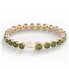 Image 3 : 40 ctw Green Tourmaline & Micro Diamond Bracelet 14k Rose Gold - REF-404H4R