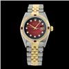 Image 2 : Rolex Ladies Two Tone 14K Gold/SS, Diam Dial & Diam/Ruby Bezel, Sapphire Crystal