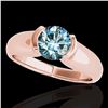 Image 1 : 1 ctw SI Certified Fancy Blue Diamond Solitaire Ring 10k Rose Gold - REF-107W8H