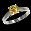 Image 2 : 1.29 ctw Certified Intense Yellow Diamond Solitaire Ring 10k White Gold - REF-208R6K