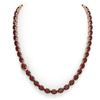 Image 3 : 45.25 ctw Garnet & Diamond Eternity Micro Necklace 14k Rose Gold - REF-263H6R