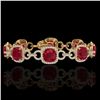 Image 1 : 25 ctw Ruby & Micro VS/SI Diamond Certified Bracelet 14k Yellow Gold - REF-457K3Y