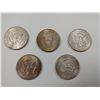 Image 2 : Kennedy Half Dollars (5) 1964