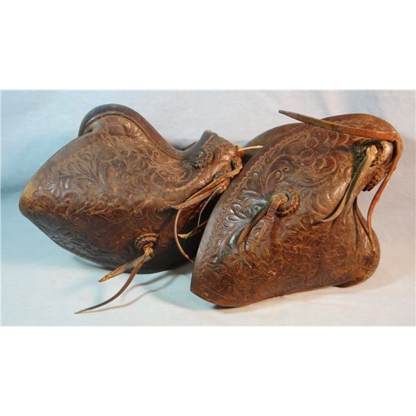 Al Furstnow flower tooled tapaderos, wool lined