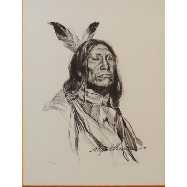 Brown, Reynold (1917-1991) Indian Portrait, pencil print, #53/100, 10" x 8"