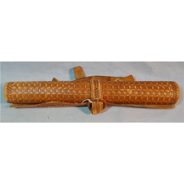 Al Furstnow leather document holder, fancy flower tooled
