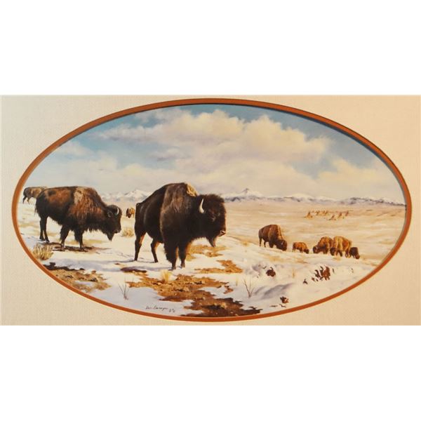Devenyns, Steve, oil on board, Monarch of The Plains, oval, 12" x 14"l