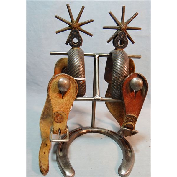 Mexican inlaid silver mtd seniorita spurs