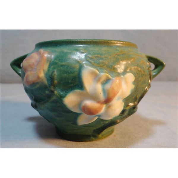 Roseville bowl, Magnolia, 665-3, green