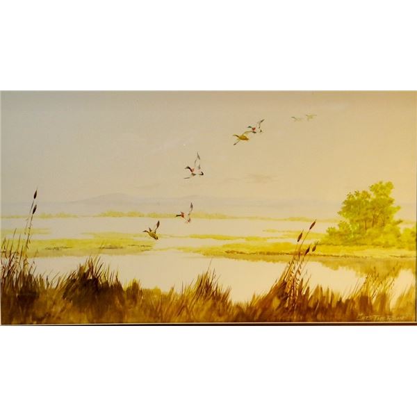 CutsThe Rope, Clarence, (1935-2000)water color, Mallards Incoming, 1978, 20" x 30", Est. $800 - $120
